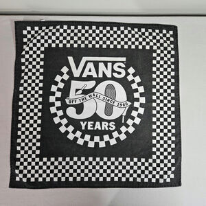 VANS off the wall Checker 50th Annibersary Bandana Handkercheif Scarf BLACK
